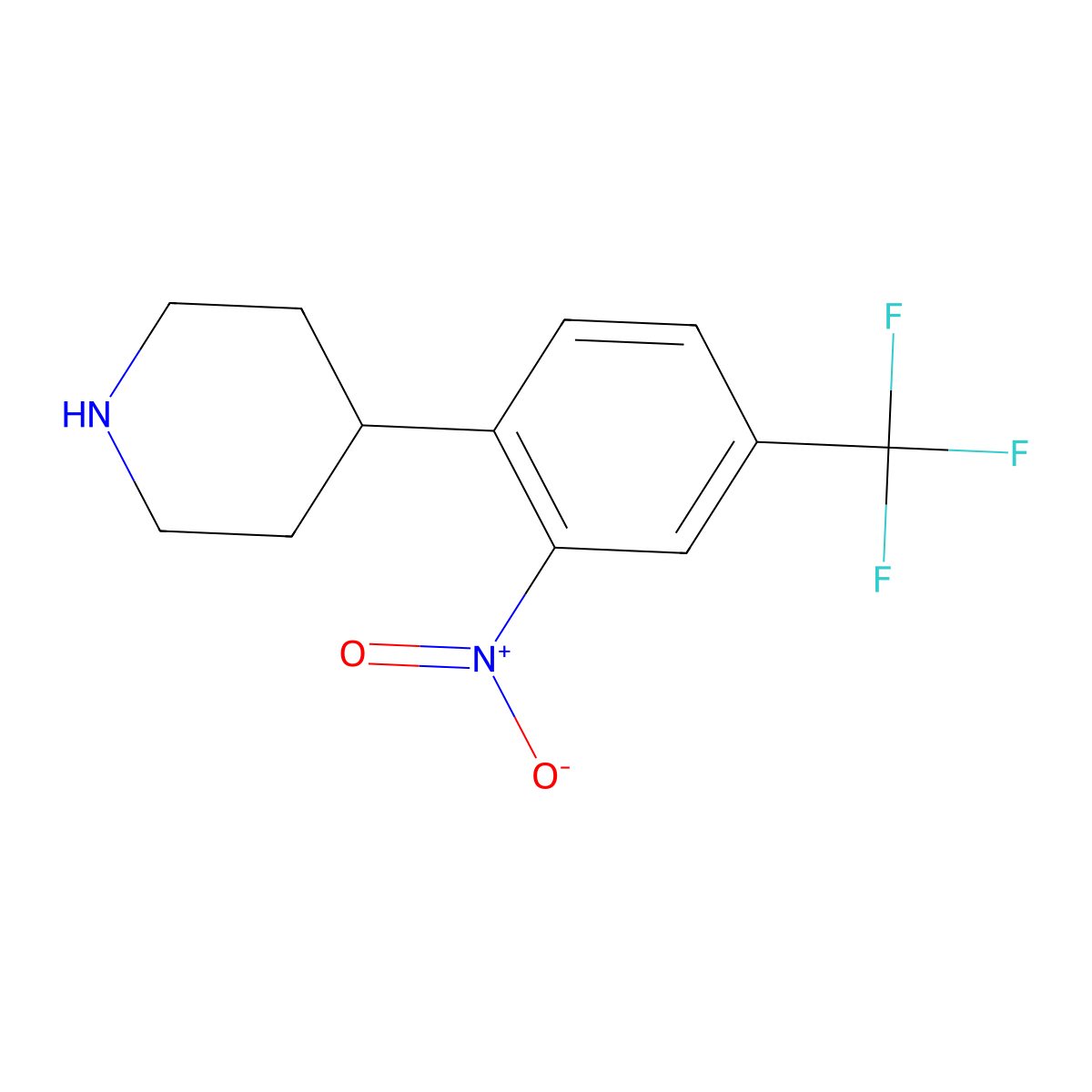 4-[2-Nitro-4-(trifluoromethyl)phenyl]piperidine molecular structure, CAS 1260887-68-0