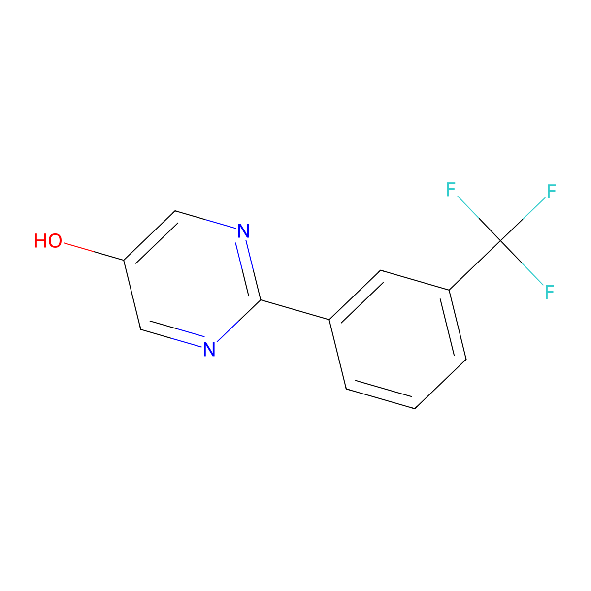 2-(3-Trifluoromethyl-phenyl)-pyrimidin-5-ol molecular structure, CAS 1260887-76-0