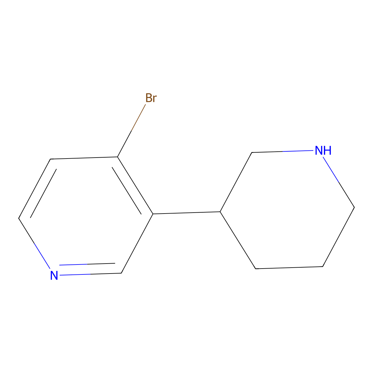 4-Bromo-3-(piperidin-3-YL)pyridine molecular structure, CAS 1260887-95-3
