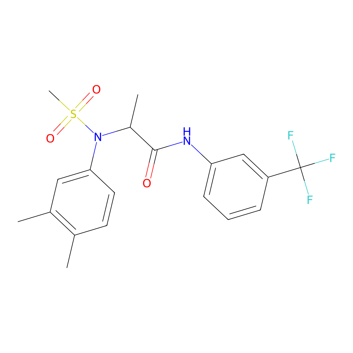 2-(3,4-dimethyl-N-methylsulfonylanilino)-N-[3-(trifluoromethyl)phenyl]propanamide molecular structure, CAS 1260888-04-7
