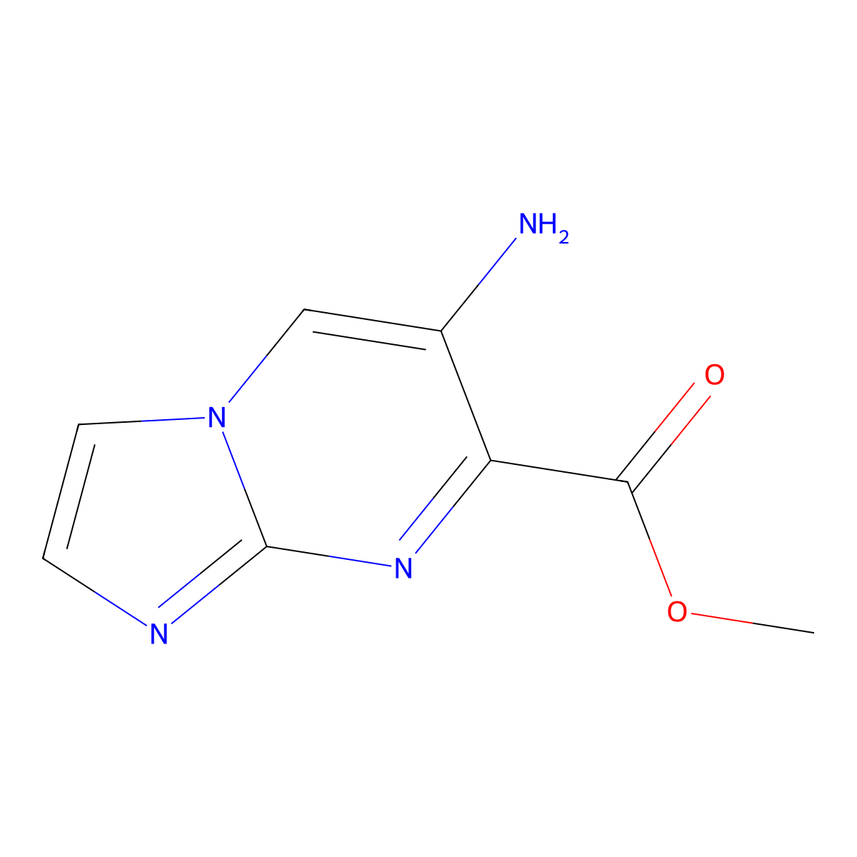 Methyl 6-aminoimidazo[1,2-a]pyrimidine-7-carboxylate molecular structure, CAS 1260888-13-8