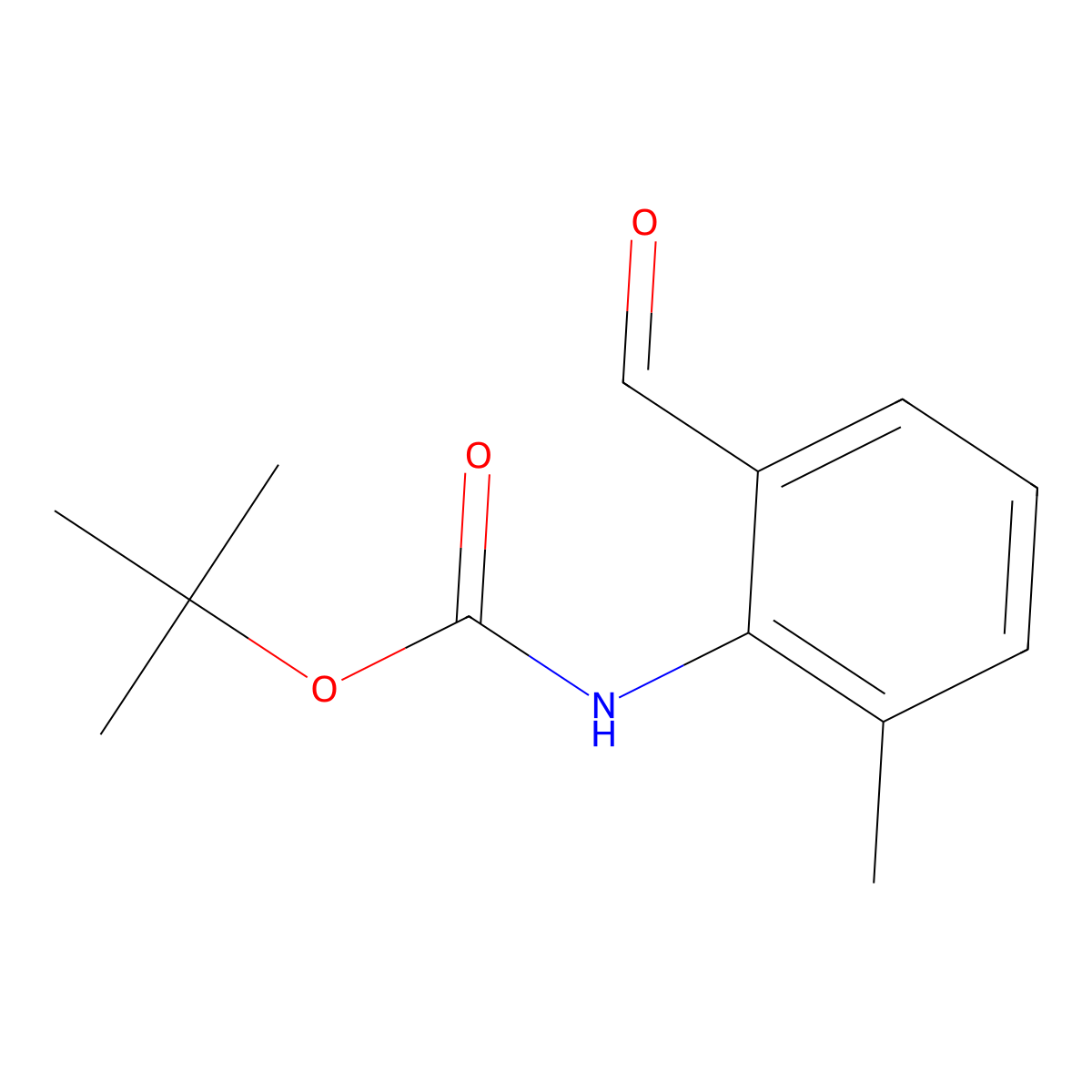 tert-butyl N-(2-formyl-6-methylphenyl)carbamate molecular structure, CAS 1260888-48-9