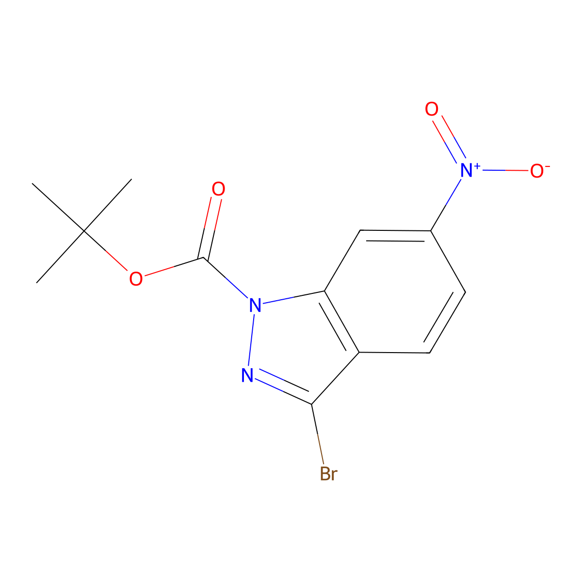 tert-Butyl 3-bromo-6-nitro-1H-indazole-1-carboxylate molecular structure, CAS 1260888-64-9