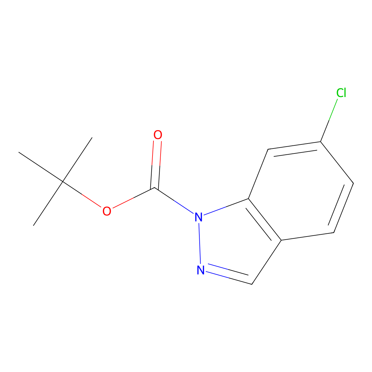 Tert-butyl 6-chloro-1H-indazole-1-carboxylate molecular structure, CAS 1260888-96-7
