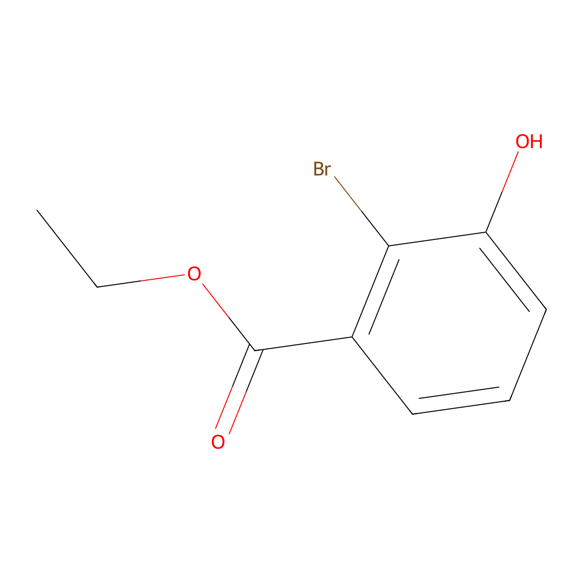 Ethyl 2-bromo-3-hydroxybenzoate molecular structure, CAS 1260889-94-8