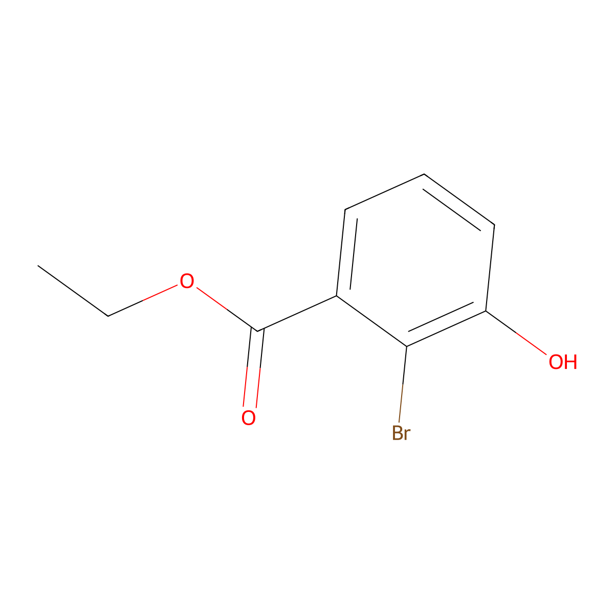 Ethyl 2-bromo-3-hydroxybenzoate molecular structure, CAS 1260889-94-8