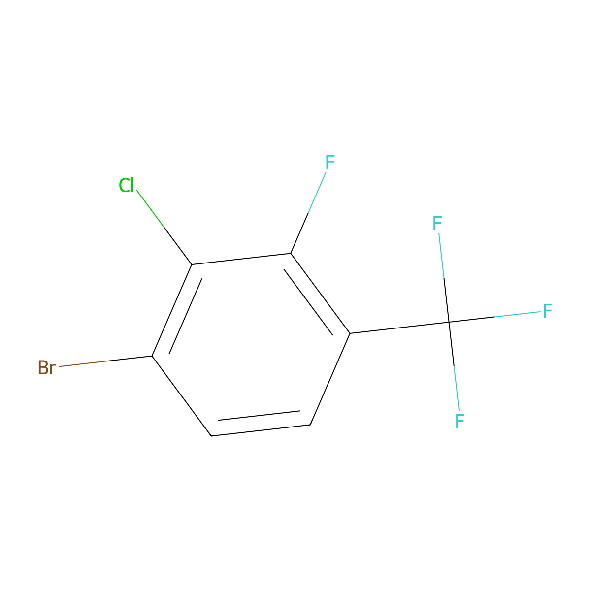 1-Bromo-2-chloro-3-fluoro-4-(trifluoromethyl)benzene molecular structure, CAS 1260890-50-3