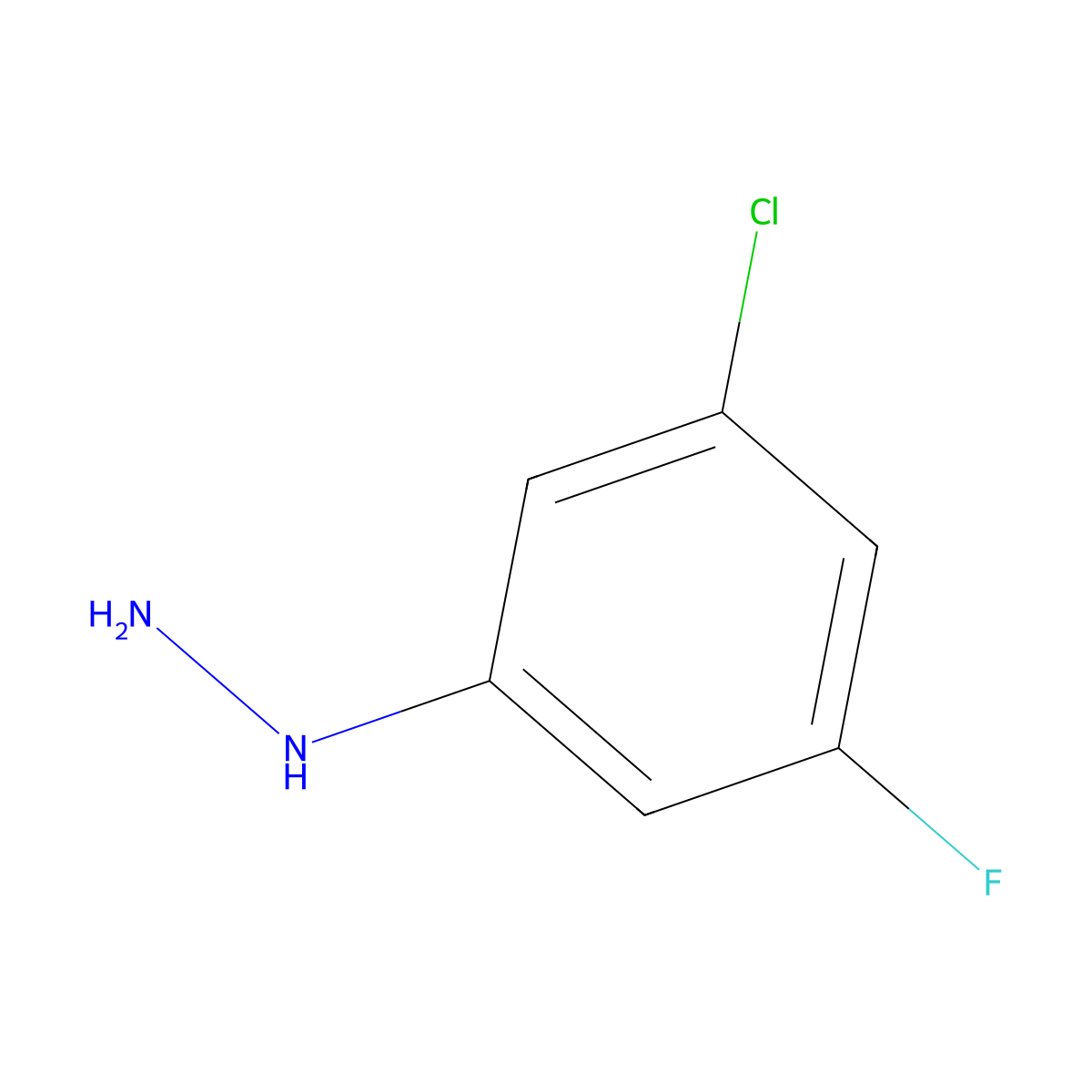(3-Chloro-5-fluorophenyl)hydrazine molecular structure, CAS 1260890-58-1