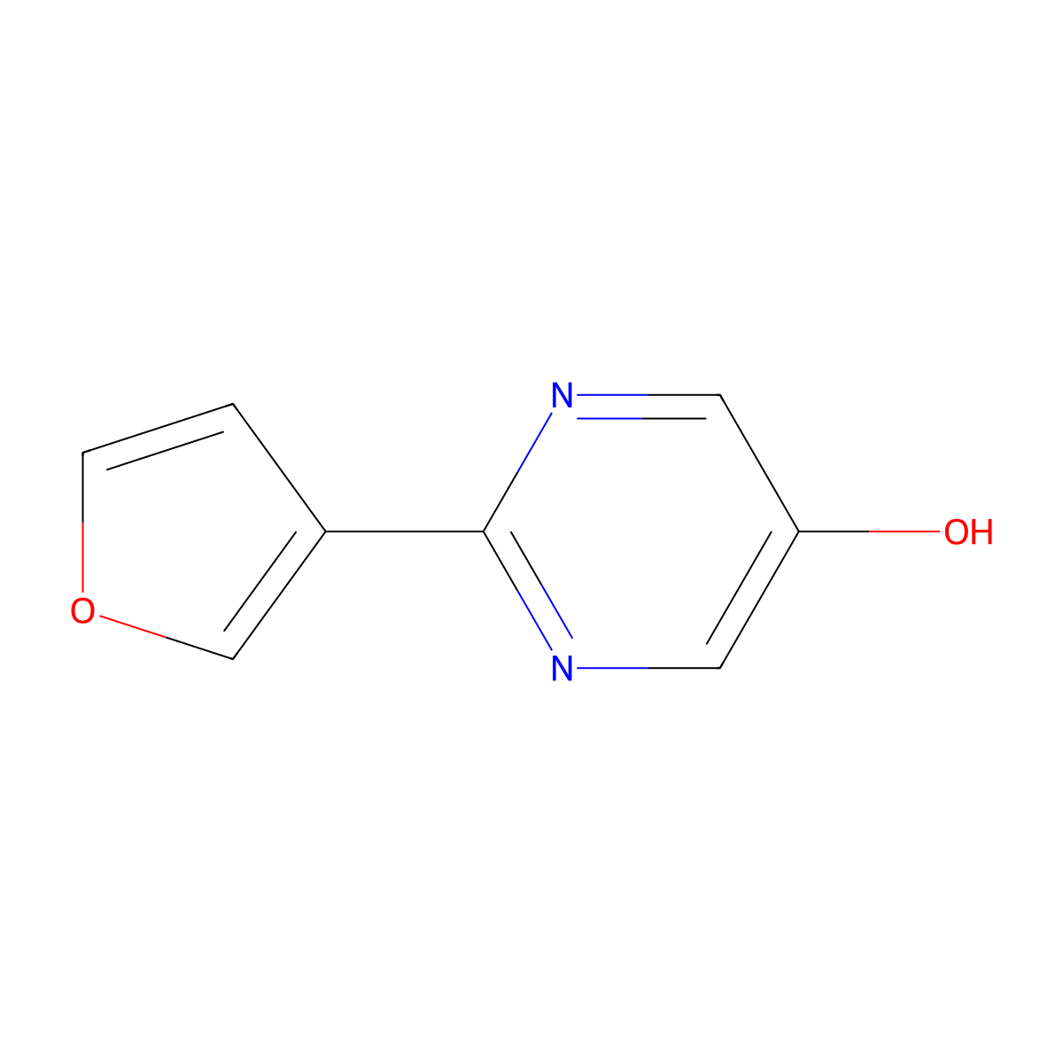 5-Hydroxy-2-(3-furyl)pyrimidine molecular structure, CAS 1260890-73-0