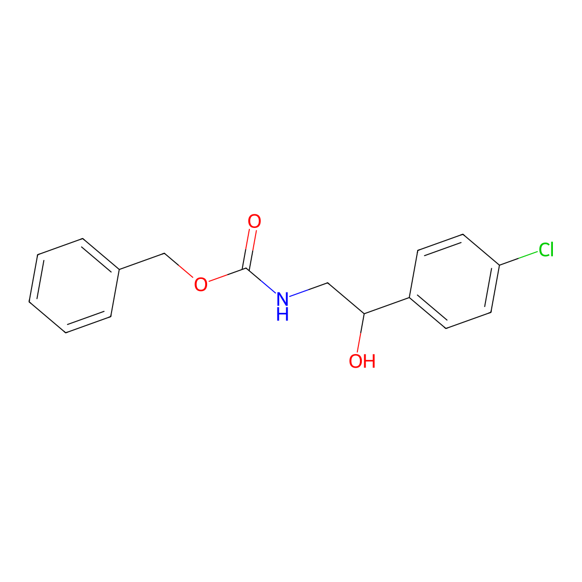 Benzyl 2-(4-chlorophenyl)-2-hydroxyethylcarbamate molecular structure, CAS 1260890-76-3