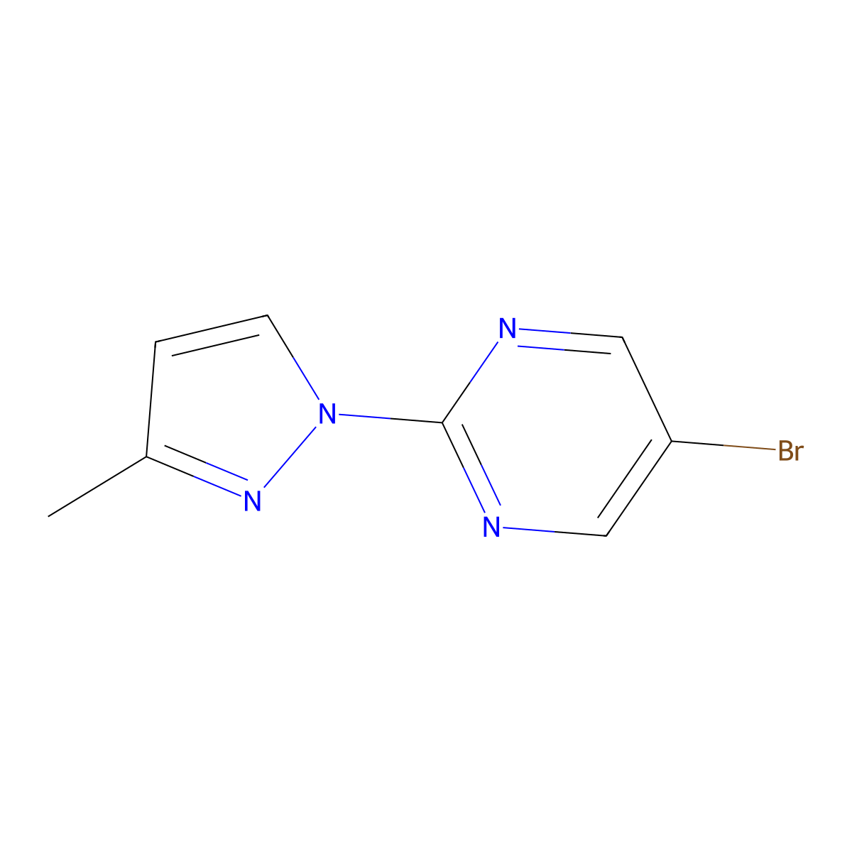 5-Bromo-2-(3-methyl-1H-pyrazol-1-yl)pyrimidine molecular structure, CAS 1260890-77-4