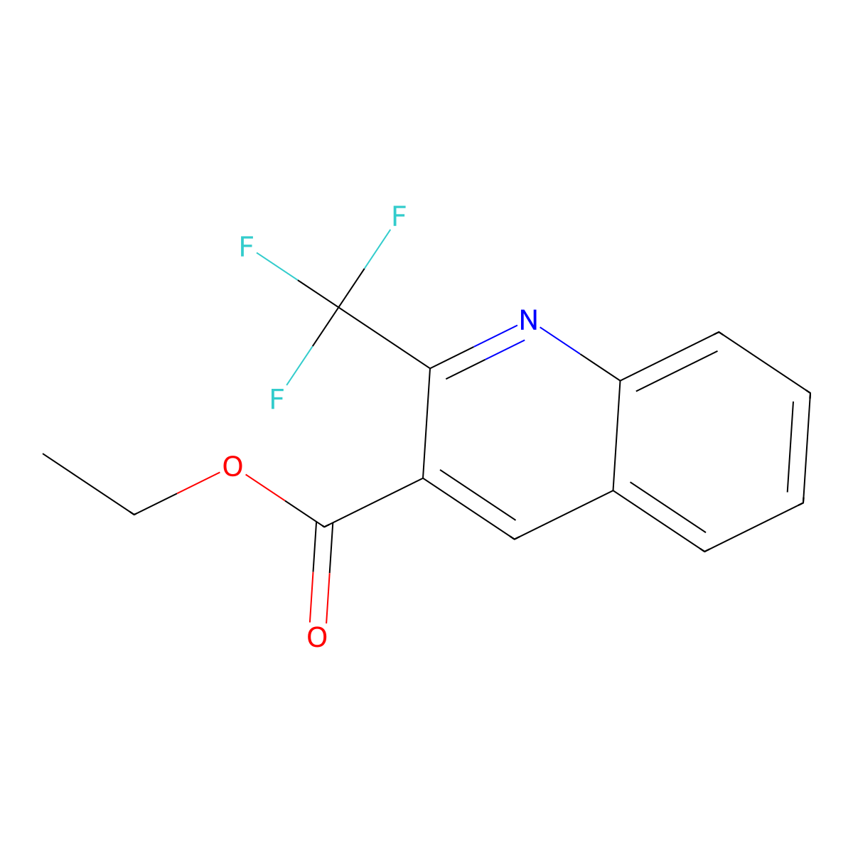3-Quinolinecarboxylic acid, 2-(trifluoromethyl)-, ethyl ester molecular structure, CAS 1260890-78-5