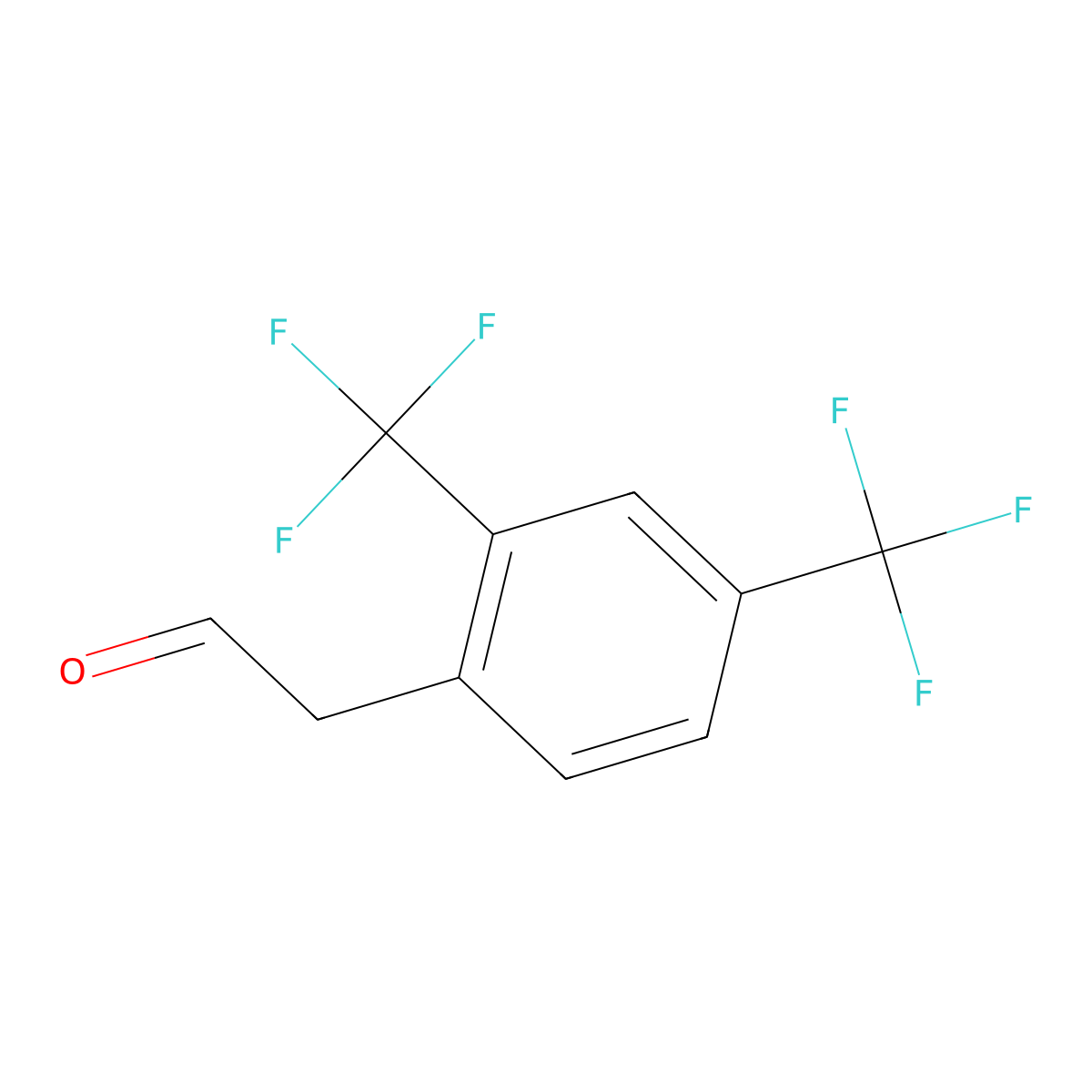 2-(2,4-Bis(trifluoromethyl)phenyl)acetaldehyde molecular structure, CAS 1260890-79-6