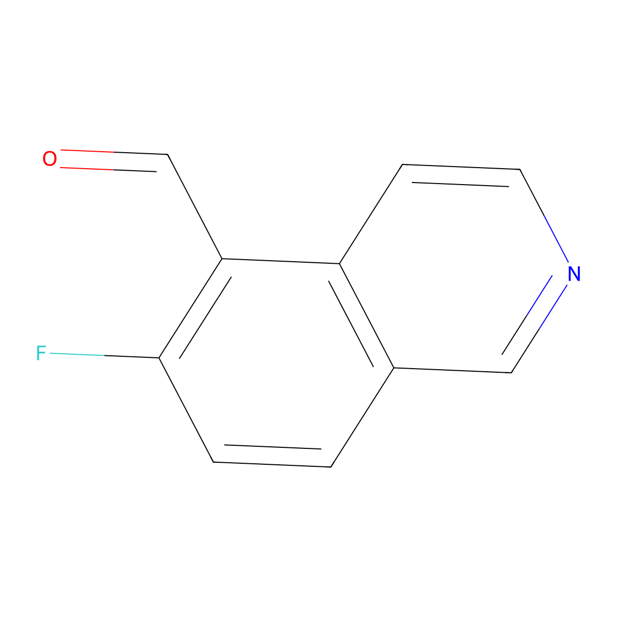 6-Fluoroisoquinoline-5-carbaldehyde molecular structure, CAS 1260890-87-6