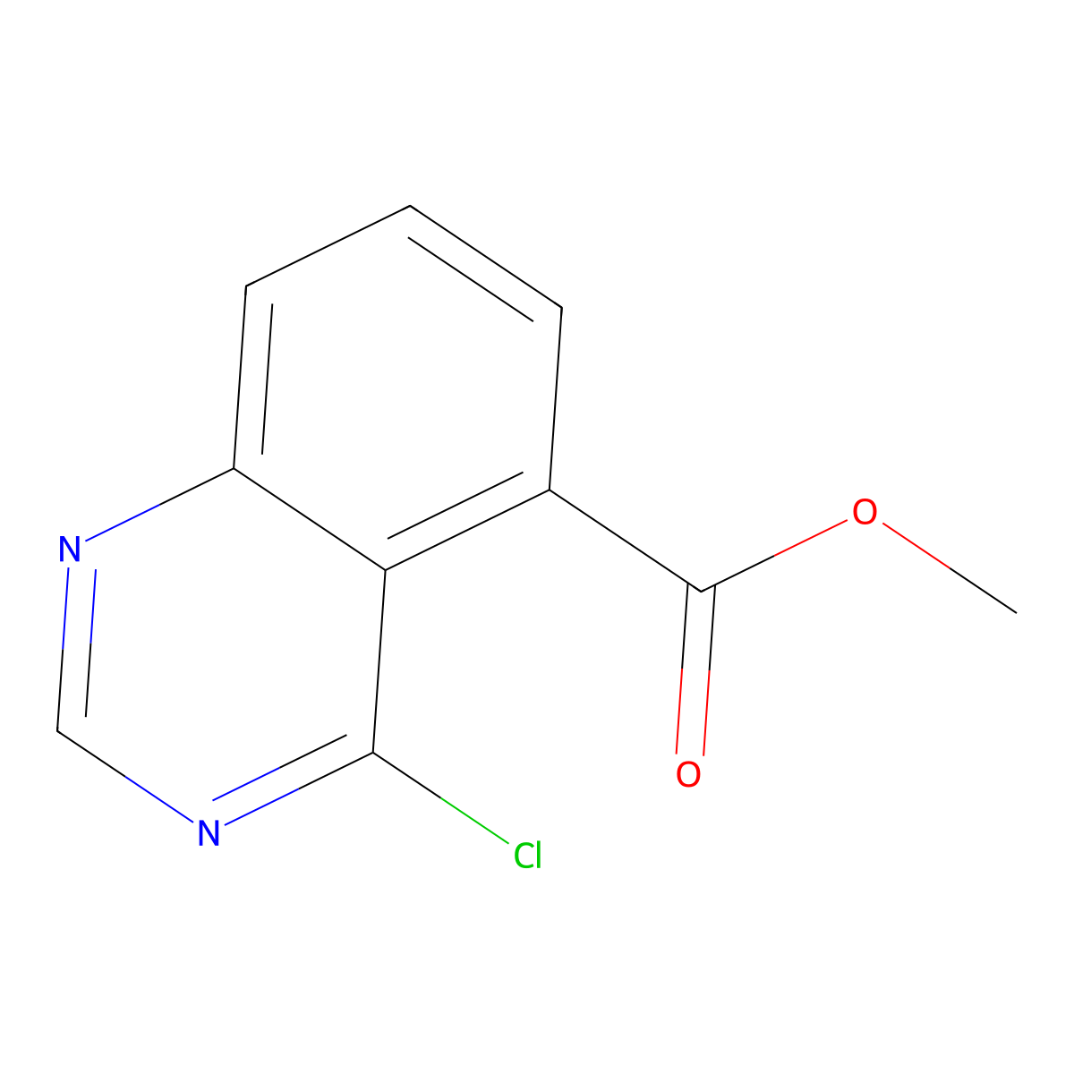 Methyl 4-chloroquinazoline-5-carboxylate molecular structure, CAS 1260890-93-4