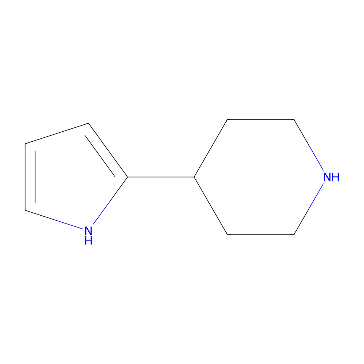 4-(1H-pyrrol-2-yl)piperidine molecular structure, CAS 1260891-55-1