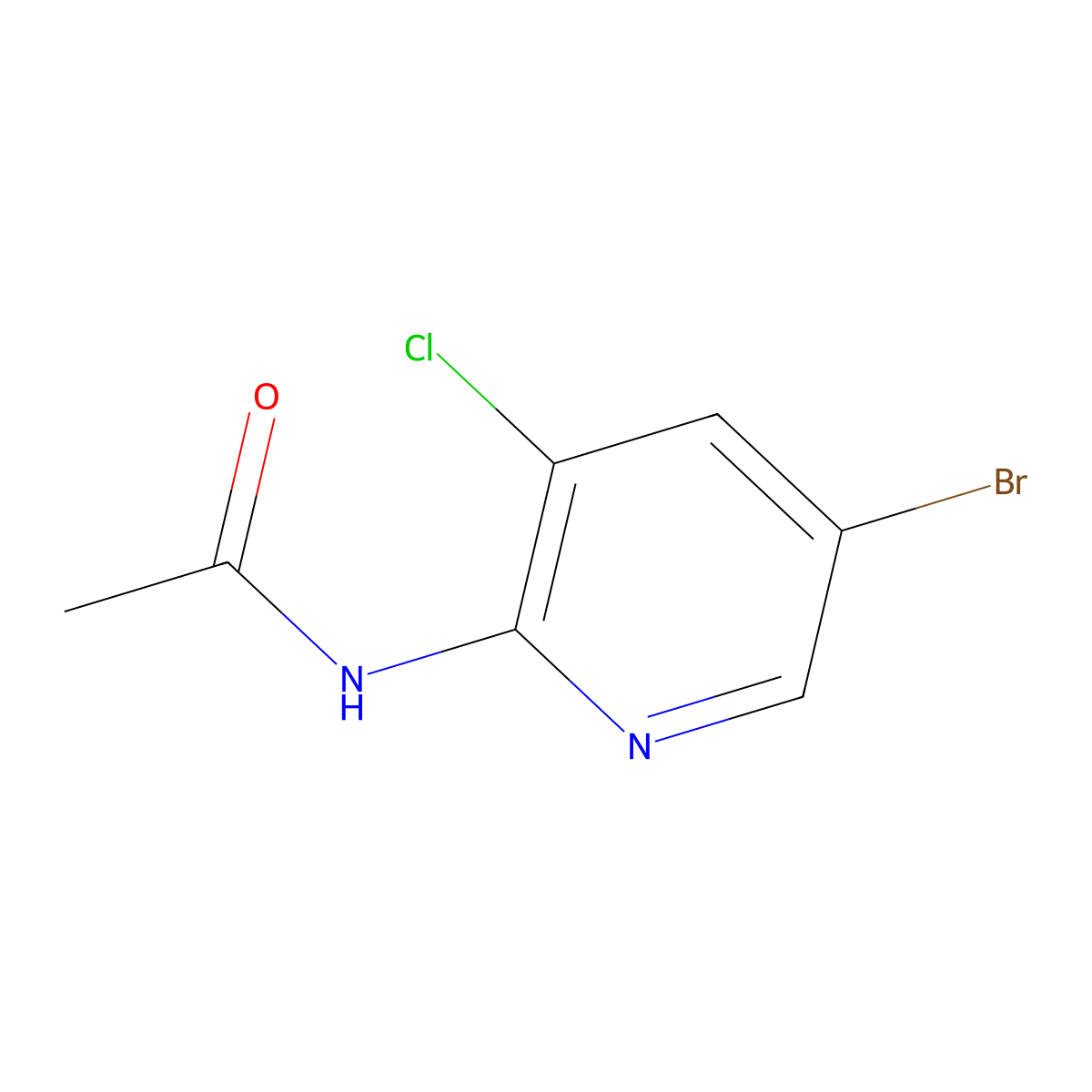 N-(5-Bromo-3-chloropyridin-2-YL)acetamide molecular structure, CAS 1260892-00-9