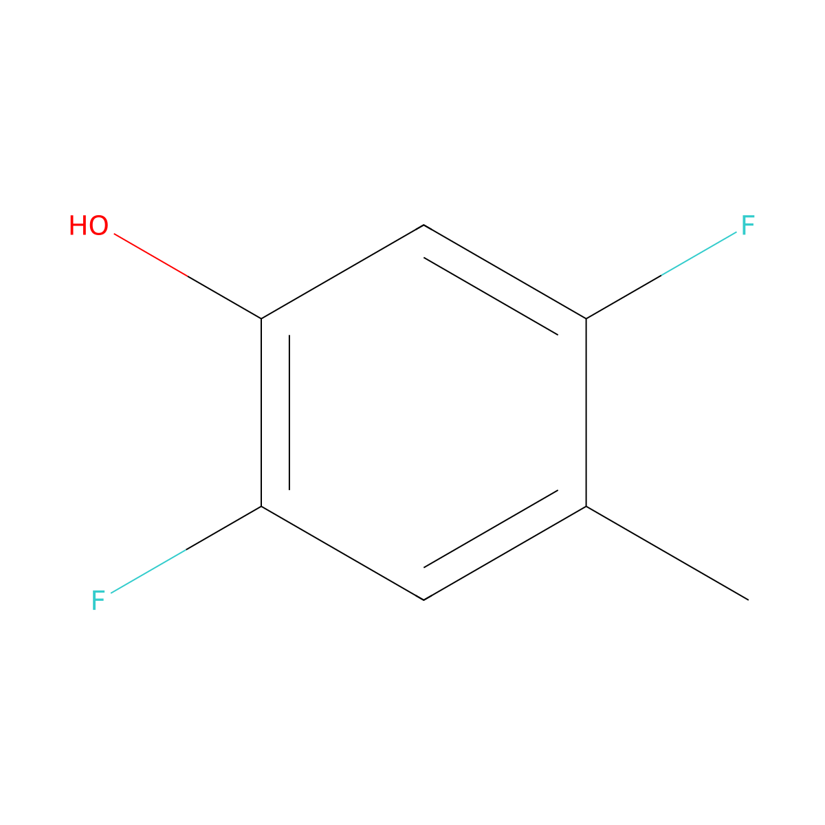 2,5-Difluoro-4-methylphenol molecular structure, CAS 1260892-16-7