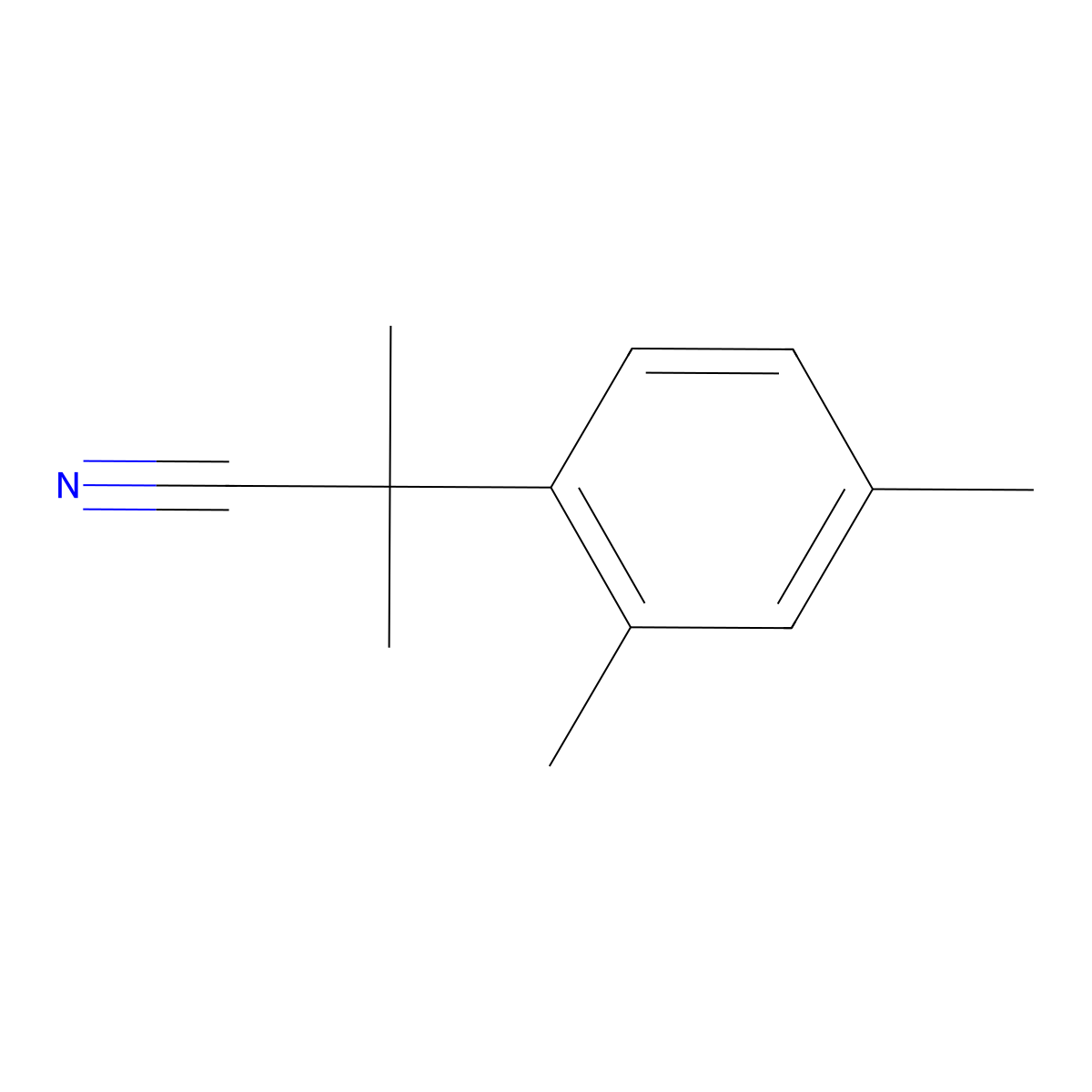 2-(2,4-Dimethylphenyl)-2-methylpropanenitrile molecular structure, CAS 1260892-50-9