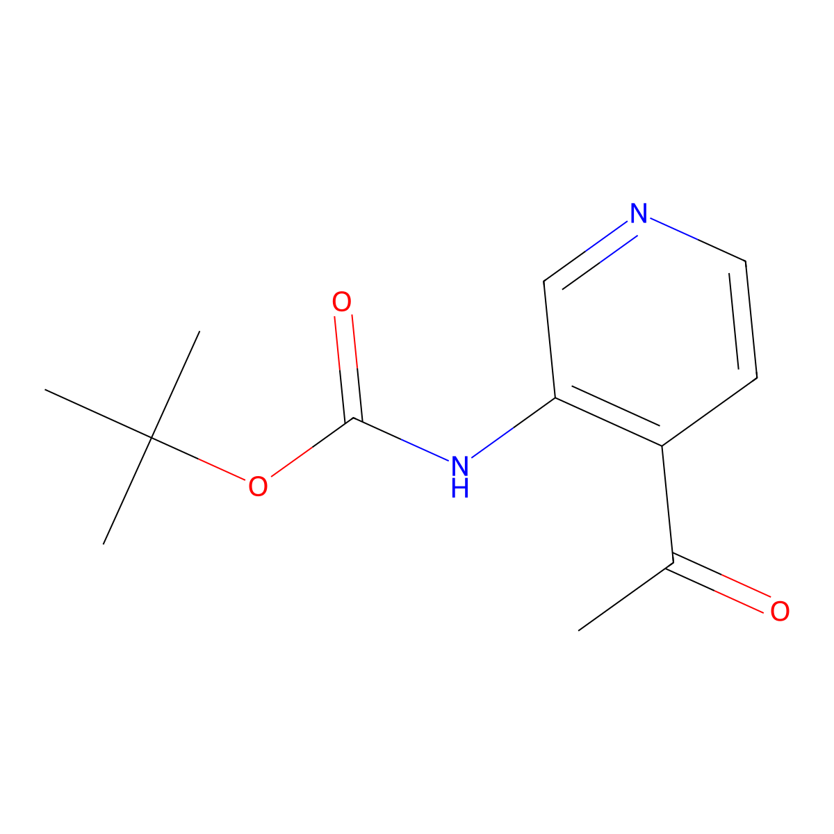 tert-Butyl (4-acetylpyridin-3-yl)carbamate molecular structure, CAS 1260892-75-8