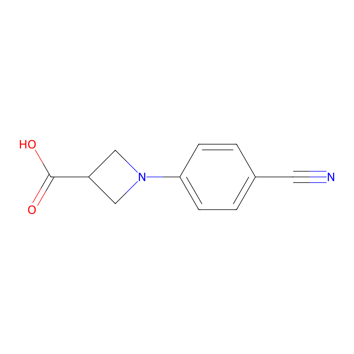 1-(4-Cyanophenyl)azetidine-3-carboxylic acid molecular structure, CAS 1260892-88-3
