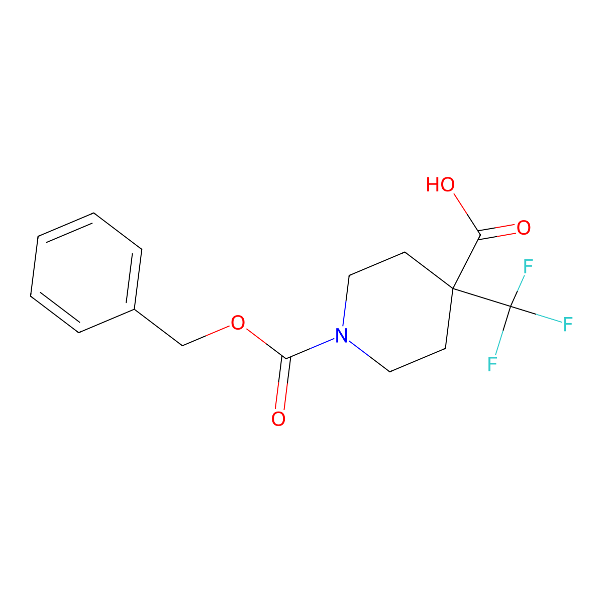 1-[(Benzyloxy)carbonyl]-4-(trifluoromethyl)piperidine-4-carboxylic acid molecular structure, CAS 1260893-29-5