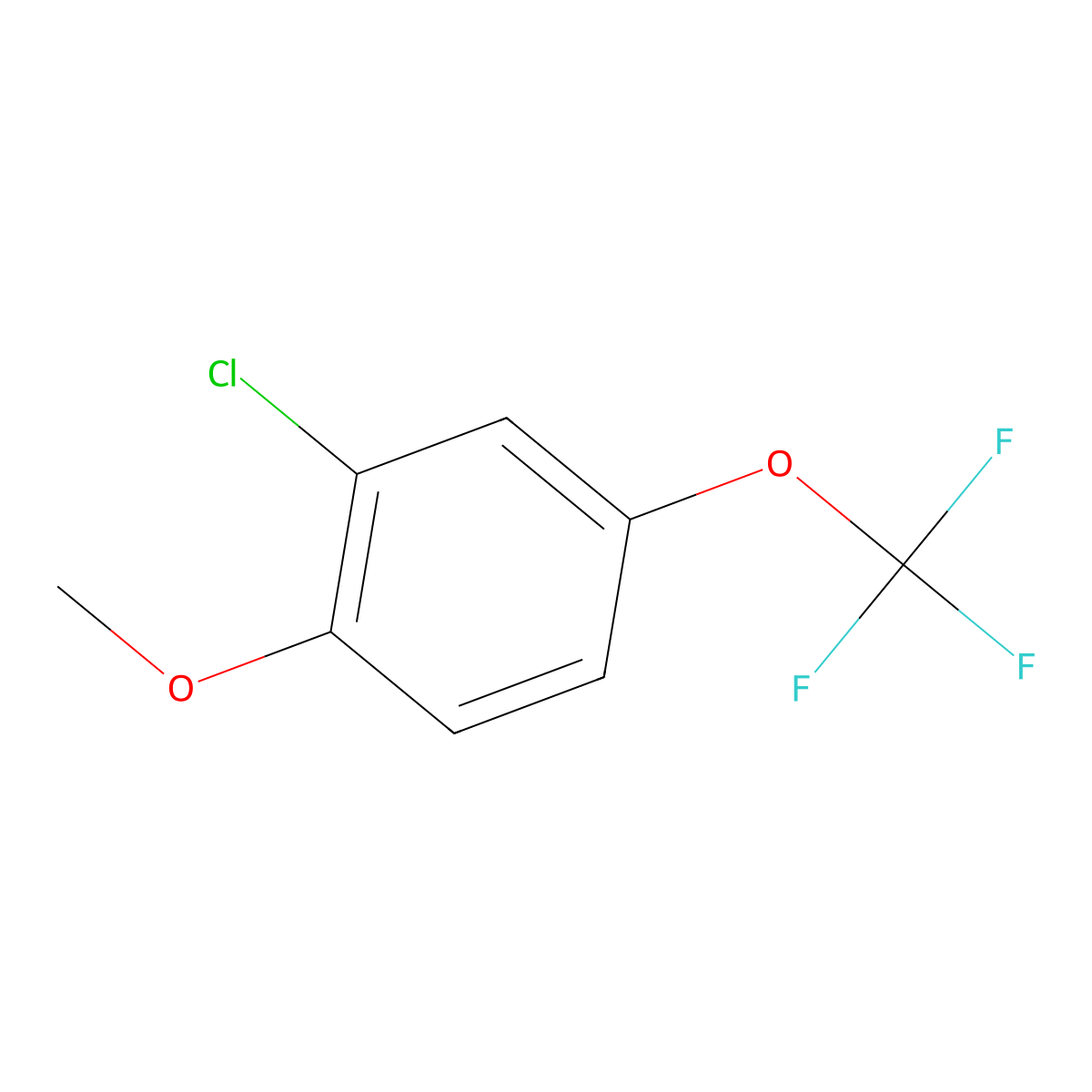 2-Chloro-1-methoxy-4-(trifluoromethoxy)benzene molecular structure, CAS 1260893-38-6
