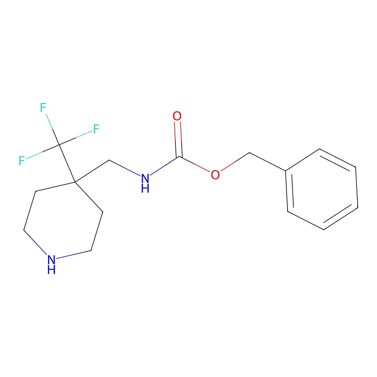 Benzyl N-{[4-(trifluoromethyl)piperidin-4-yl]methyl}carbamate molecular structure, CAS 1260894-09-4