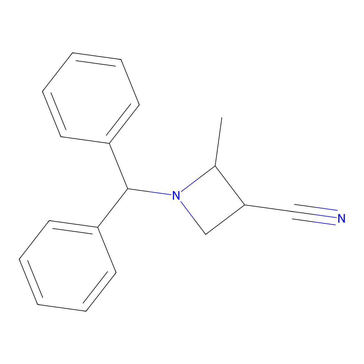1-(Diphenylmethyl)-2-methylazetidine-3-carbonitrile molecular structure, CAS 1260894-65-2