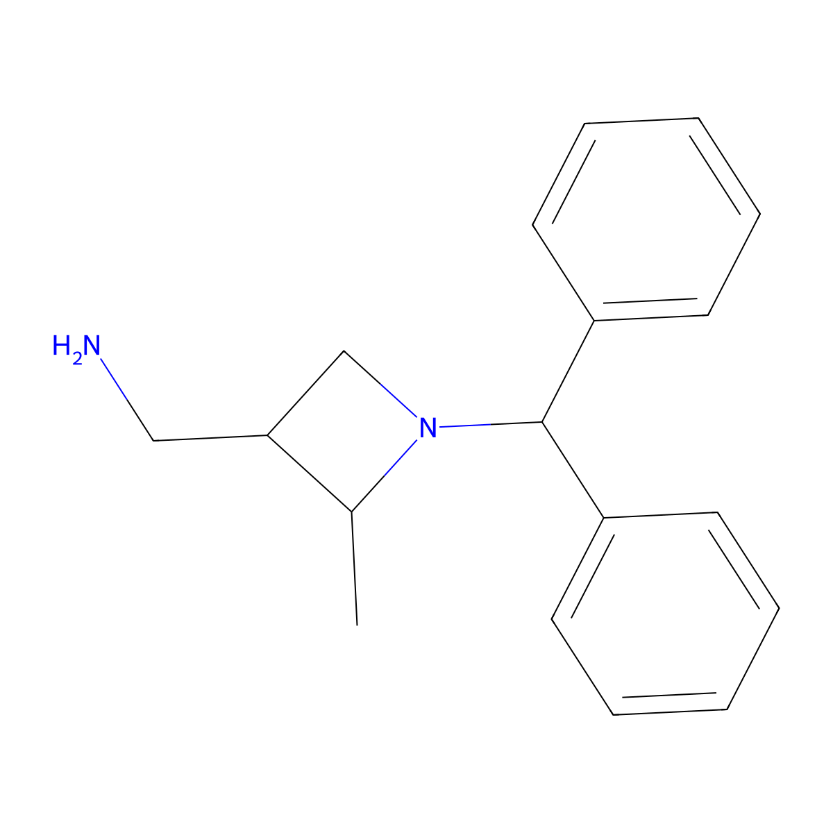 (1-Benzhydryl-2-methylazetidin-3-yl)methanamine molecular structure, CAS 1260895-08-6