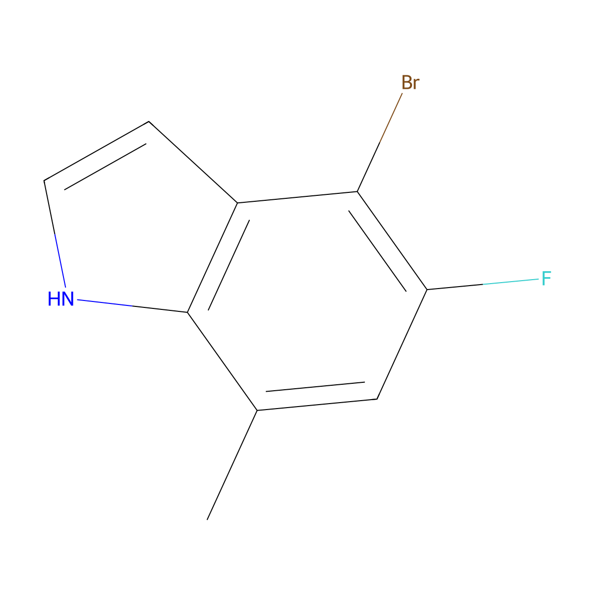 4-bromo-5-fluoro-7-methyl-1H-indole molecular structure, CAS 1260895-84-8