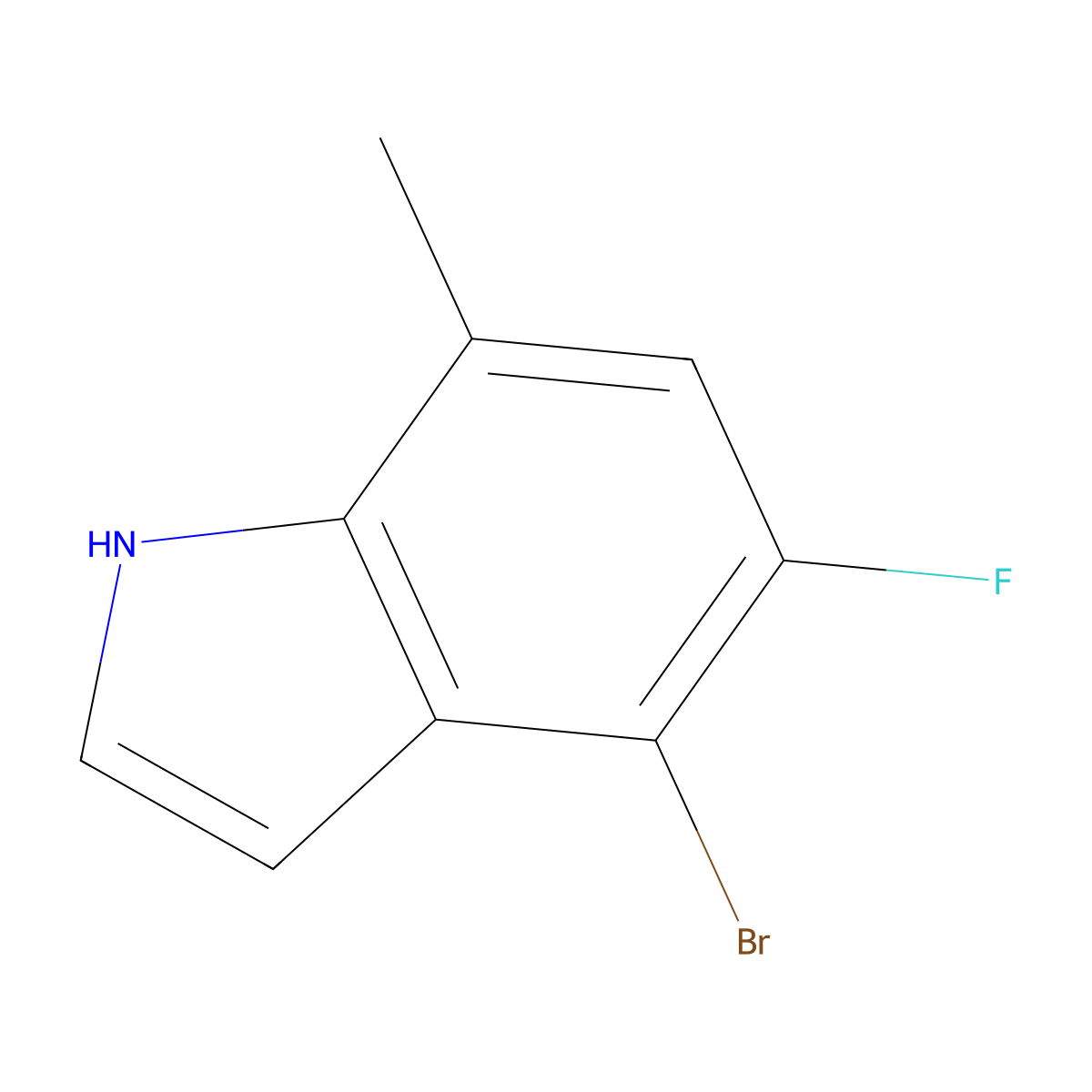 4-bromo-5-fluoro-7-methyl-1H-indole molecular structure, CAS 1260895-84-8