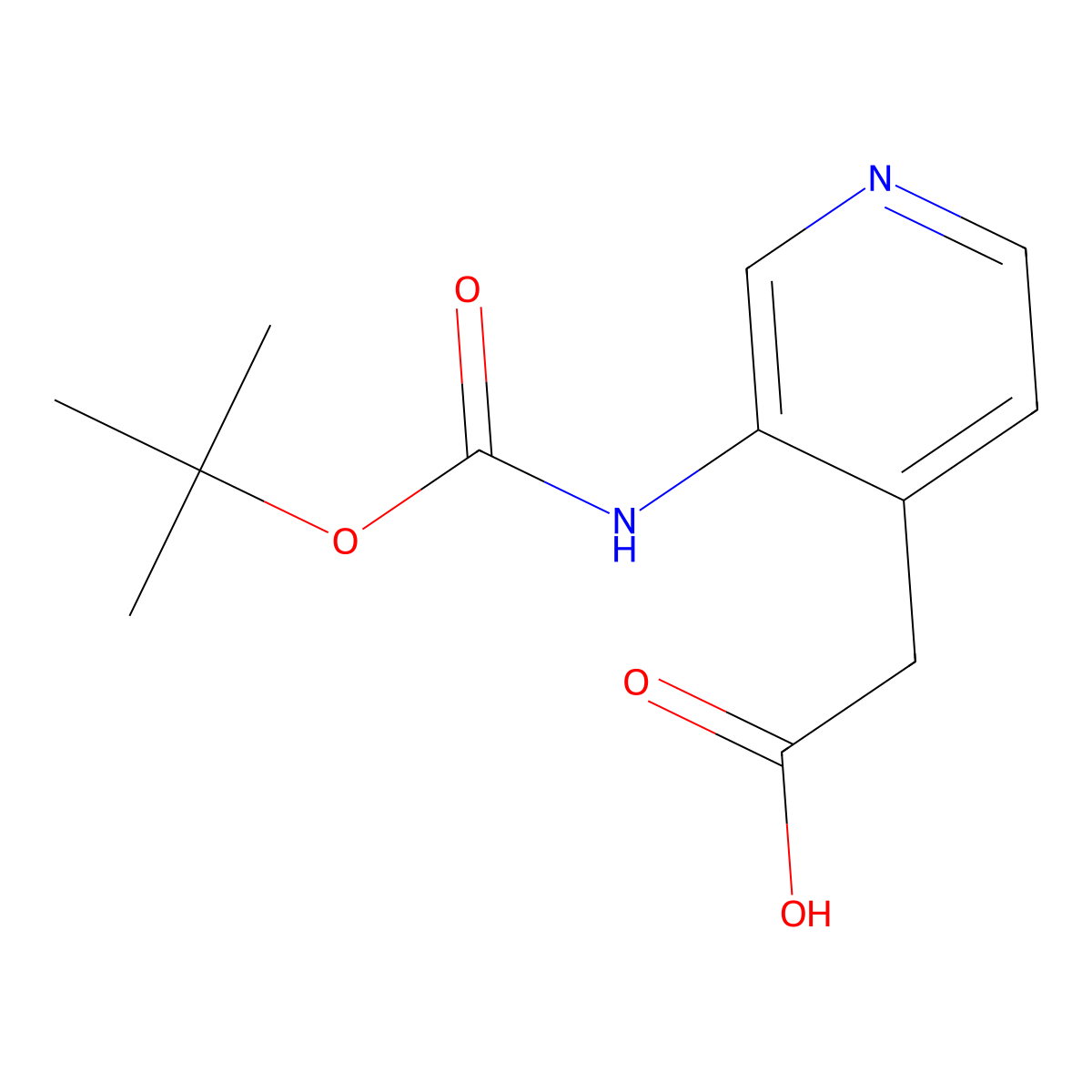 2-(3-((tert-Butoxycarbonyl)amino)pyridin-4-yl)acetic acid molecular structure, CAS 1260897-23-1