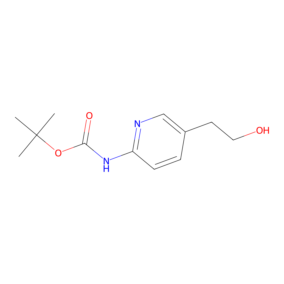 tert-Butyl (5-(2-hydroxyethyl)pyridin-2-yl)carbamate molecular structure, CAS 1260897-34-4