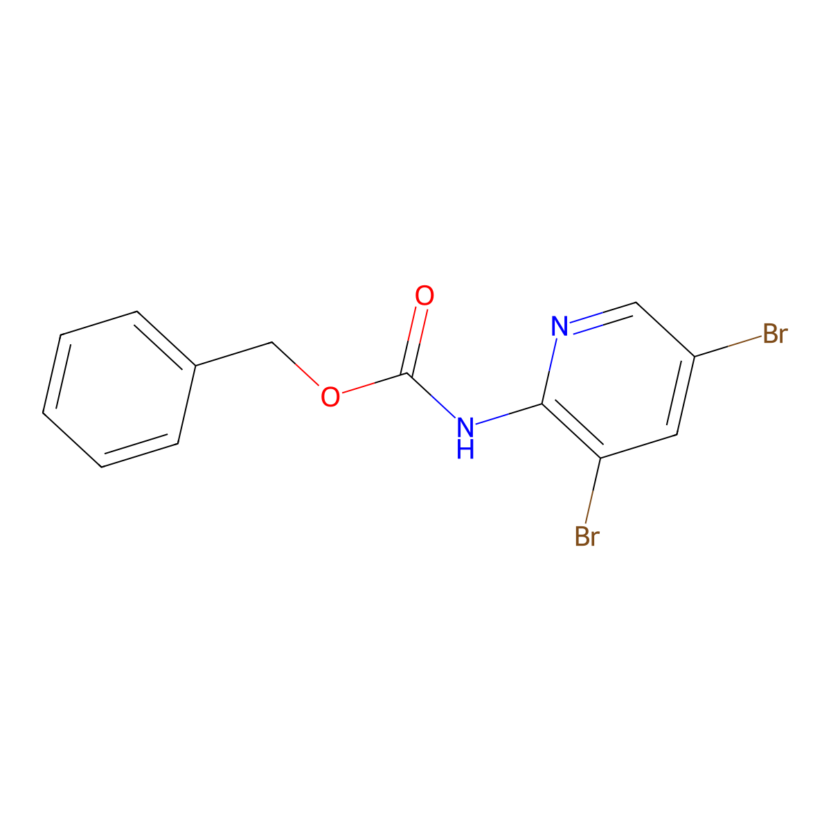 benzyl N-(3,5-dibromopyridin-2-yl)carbamate molecular structure, CAS 1260897-94-6