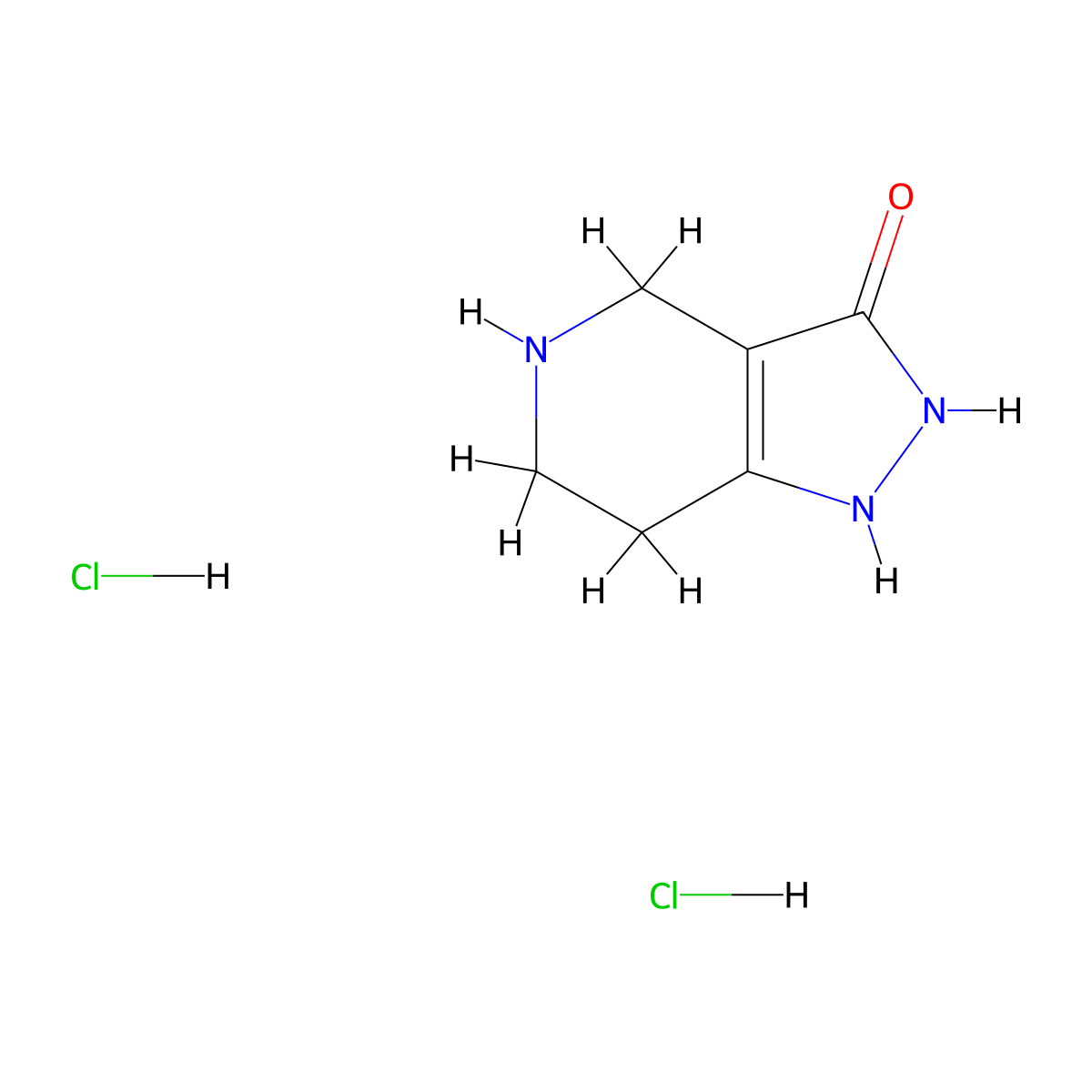 1H,2H,3H,4H,5H,6H,7H-pyrazolo(4,3-c)pyridin-3-one dihydrochloride molecular structure, CAS 1260898-28-9