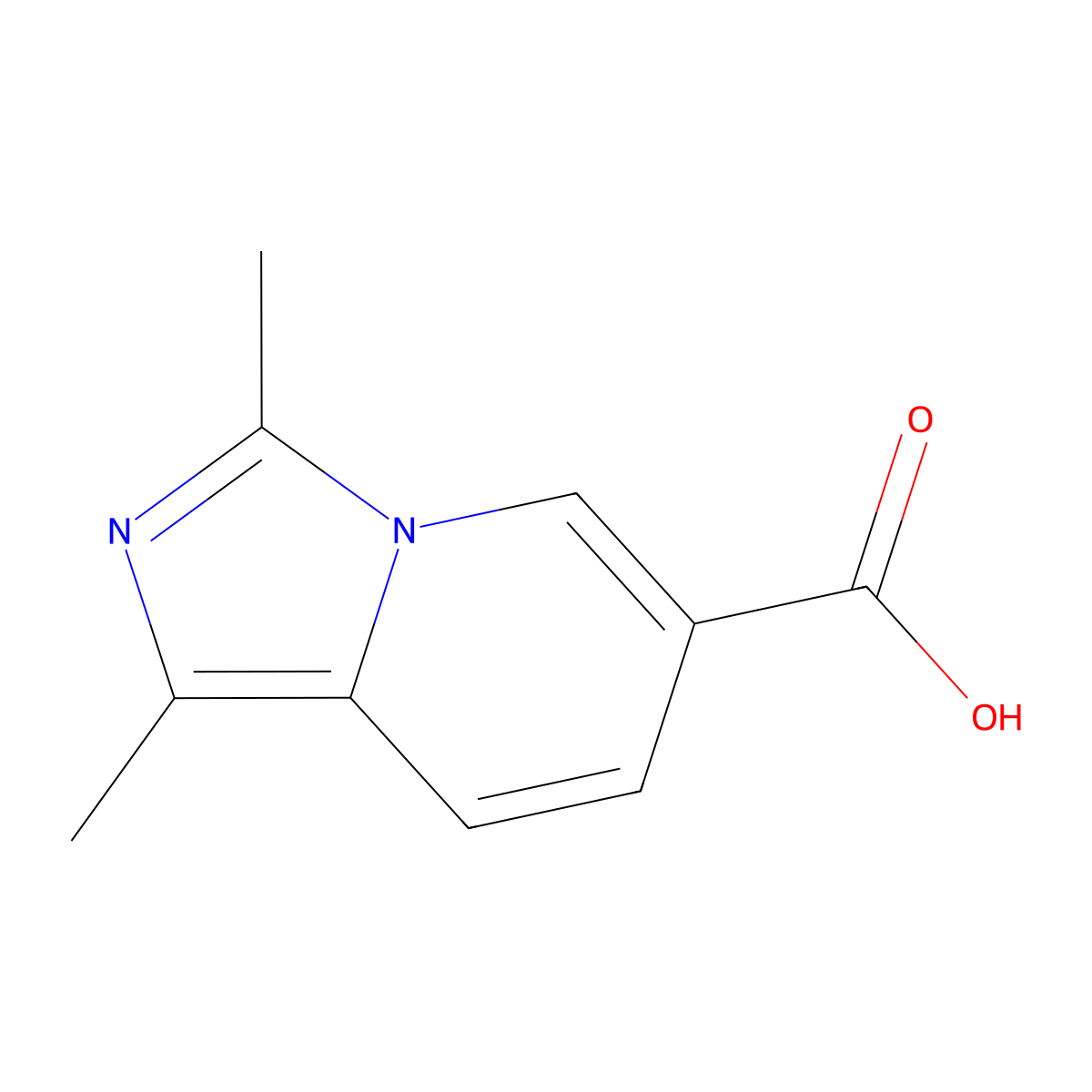 1,3-Dimethylimidazo[1,5-a]pyridine-6-carboxylic acid molecular structure, CAS 1260898-35-8