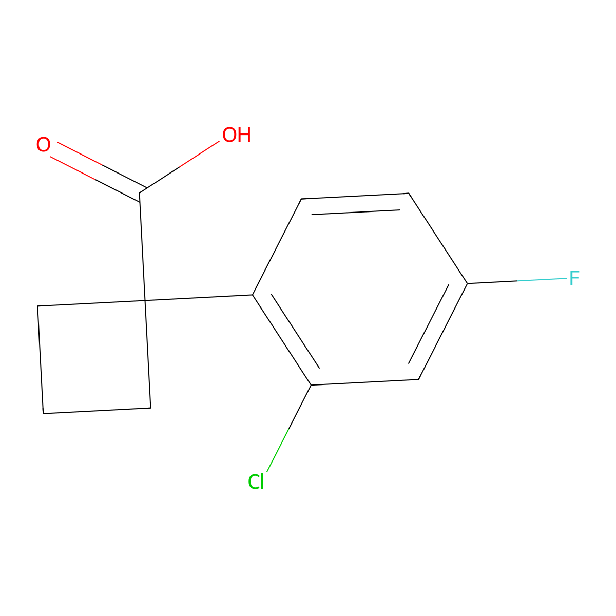 1-(2-Chloro-4-fluorophenyl)cyclobutanecarboxylic Acid molecular structure, CAS 1260900-12-6