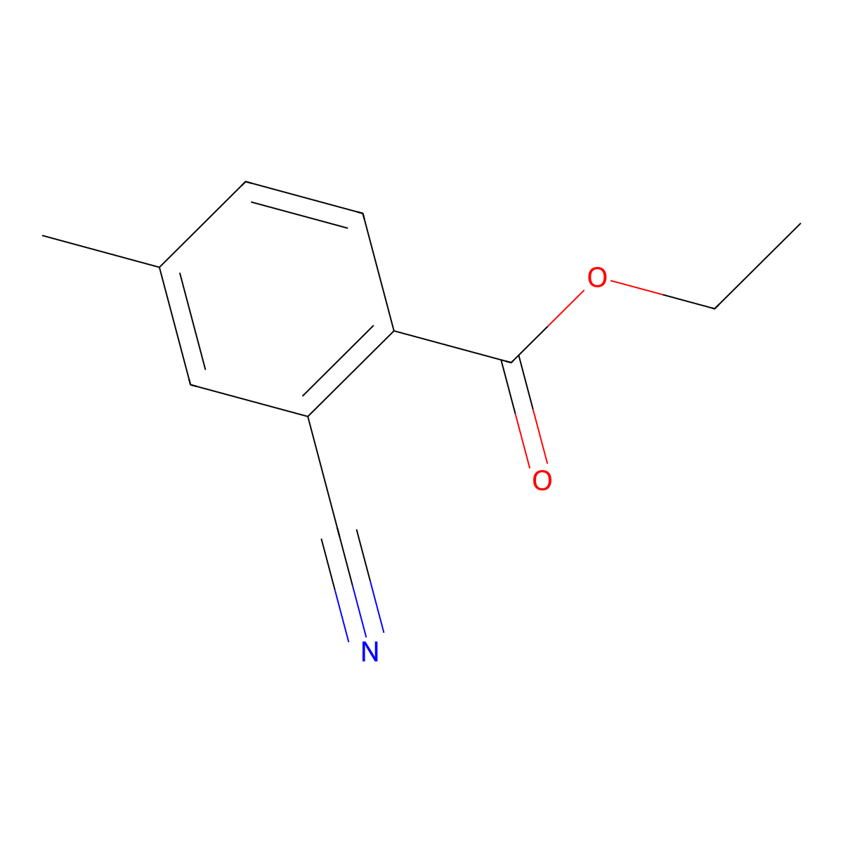 Benzoic acid, 2-cyano-4-methyl-, ethyl ester molecular structure, CAS 1260900-45-5