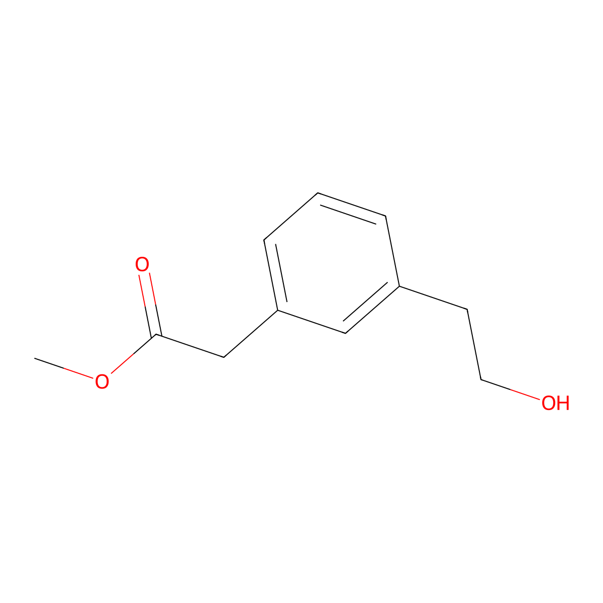 Methyl 2-[3-(2-hydroxyethyl)phenyl]acetate molecular structure, CAS 1260900-49-9