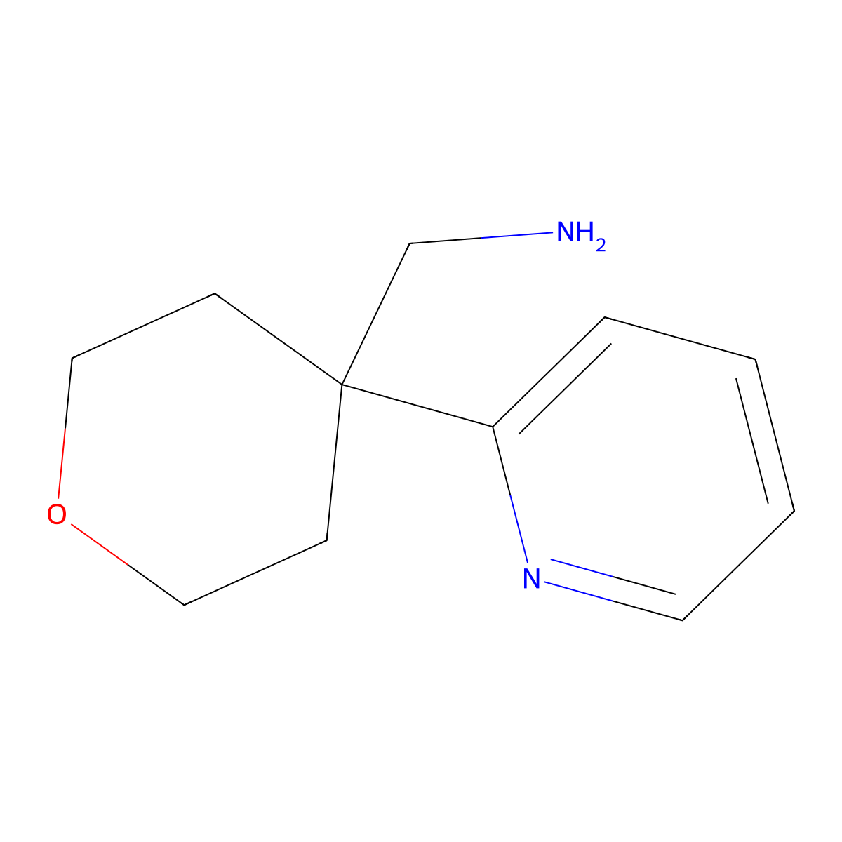 [4-(Pyridin-2-yl)oxan-4-yl]methanamine molecular structure, CAS 1260900-82-0
