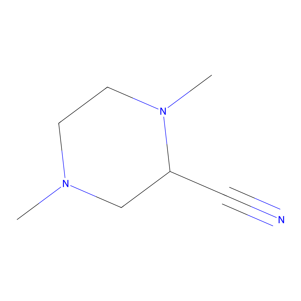 1,4-Dimethylpiperazine-2-carbonitrile molecular structure, CAS 1260902-08-6