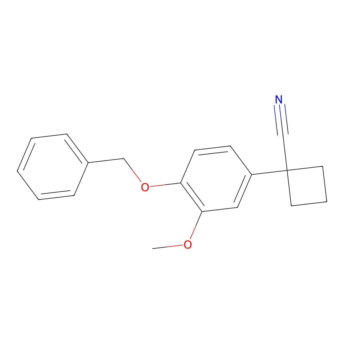 1-(4-(Benzyloxy)-3-methoxyphenyl)-cyclobutanecarbonitrile molecular structure, CAS 1260902-74-6