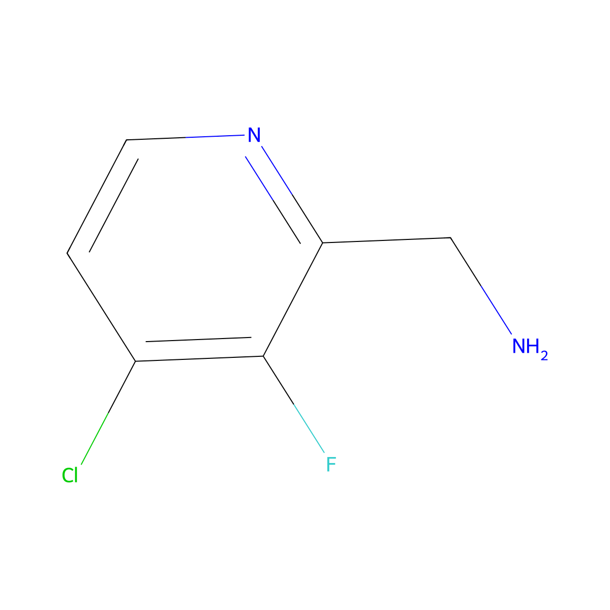 4-Chloro-3-fluoropyridine-2-methanamine molecular structure, CAS 1260903-03-4