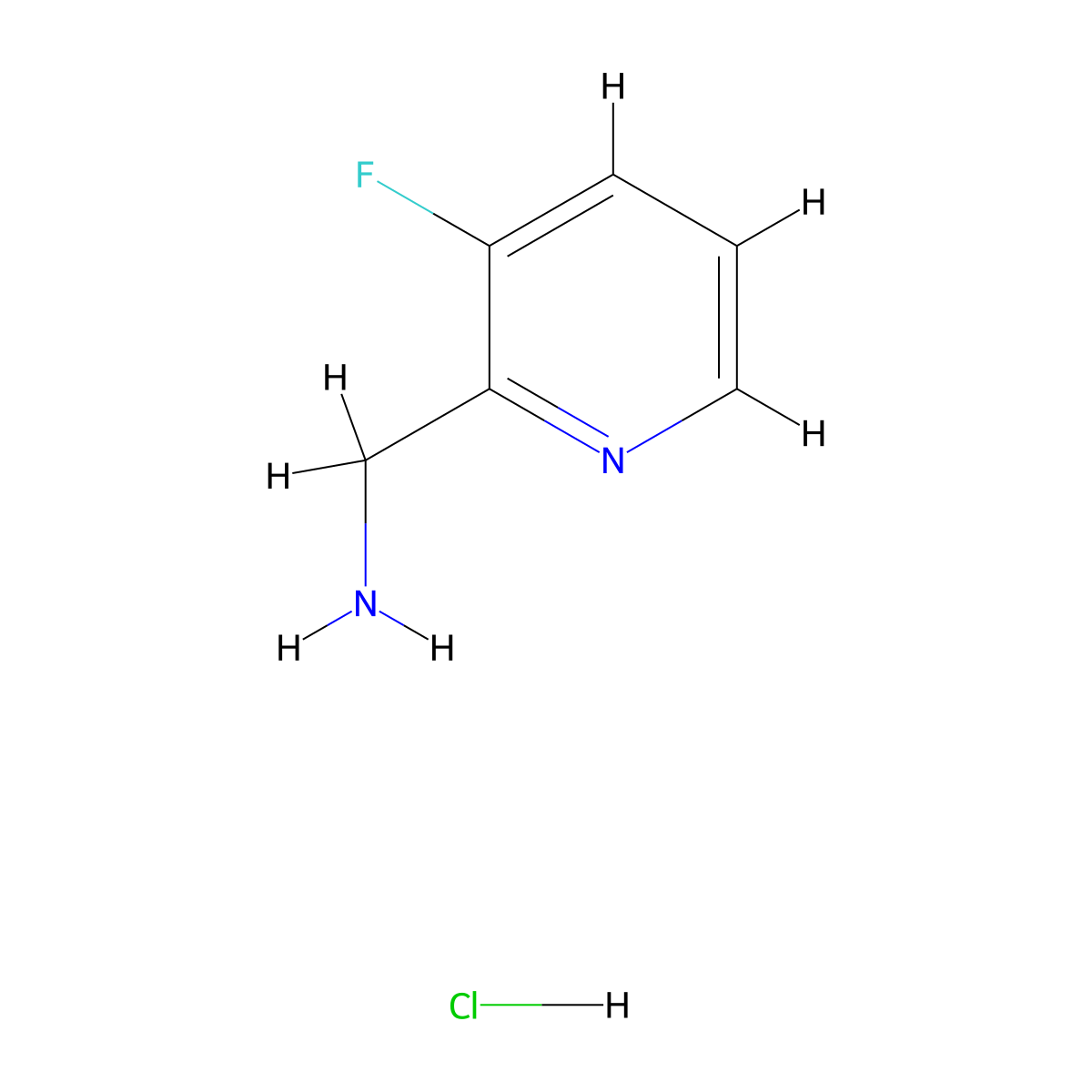 (3-Fluoropyridin-2-yl)methanamine hydrochloride molecular structure, CAS 1260903-05-6