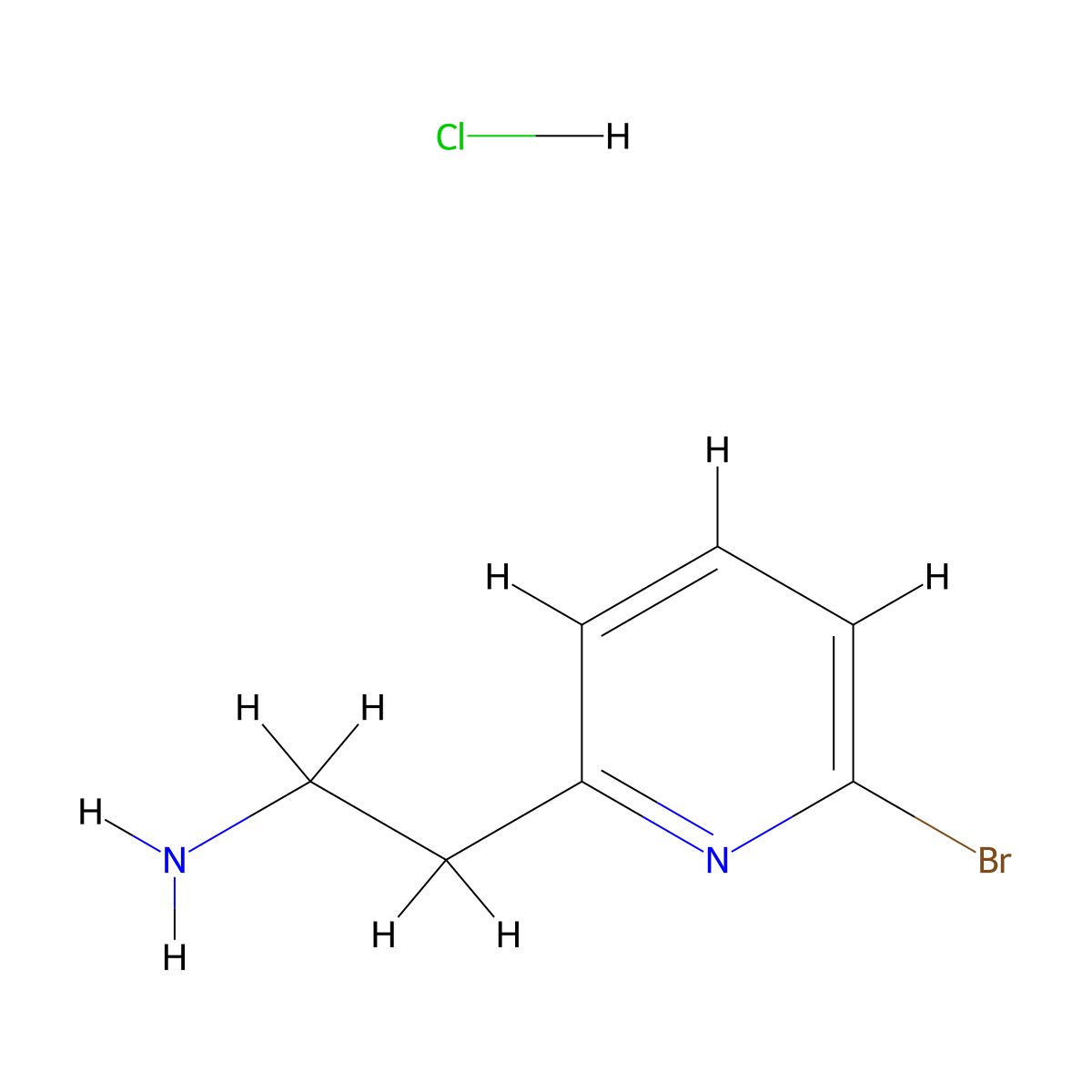 2-(6-Bromopyridin-2-YL)ethanamine hydrochloride molecular structure, CAS 1260903-07-8