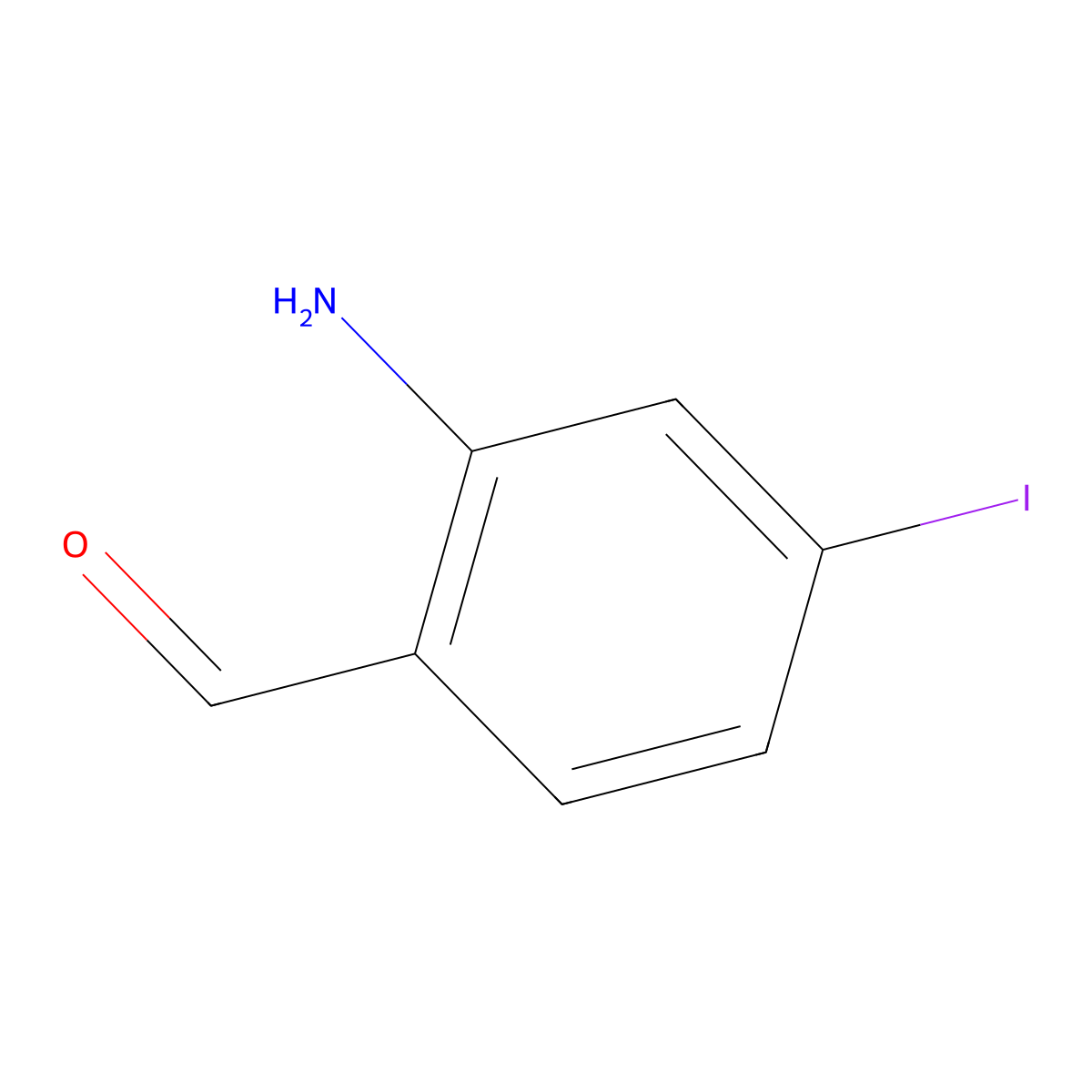 2-Amino-4-iodobenzaldehyde molecular structure, CAS 1260903-19-2