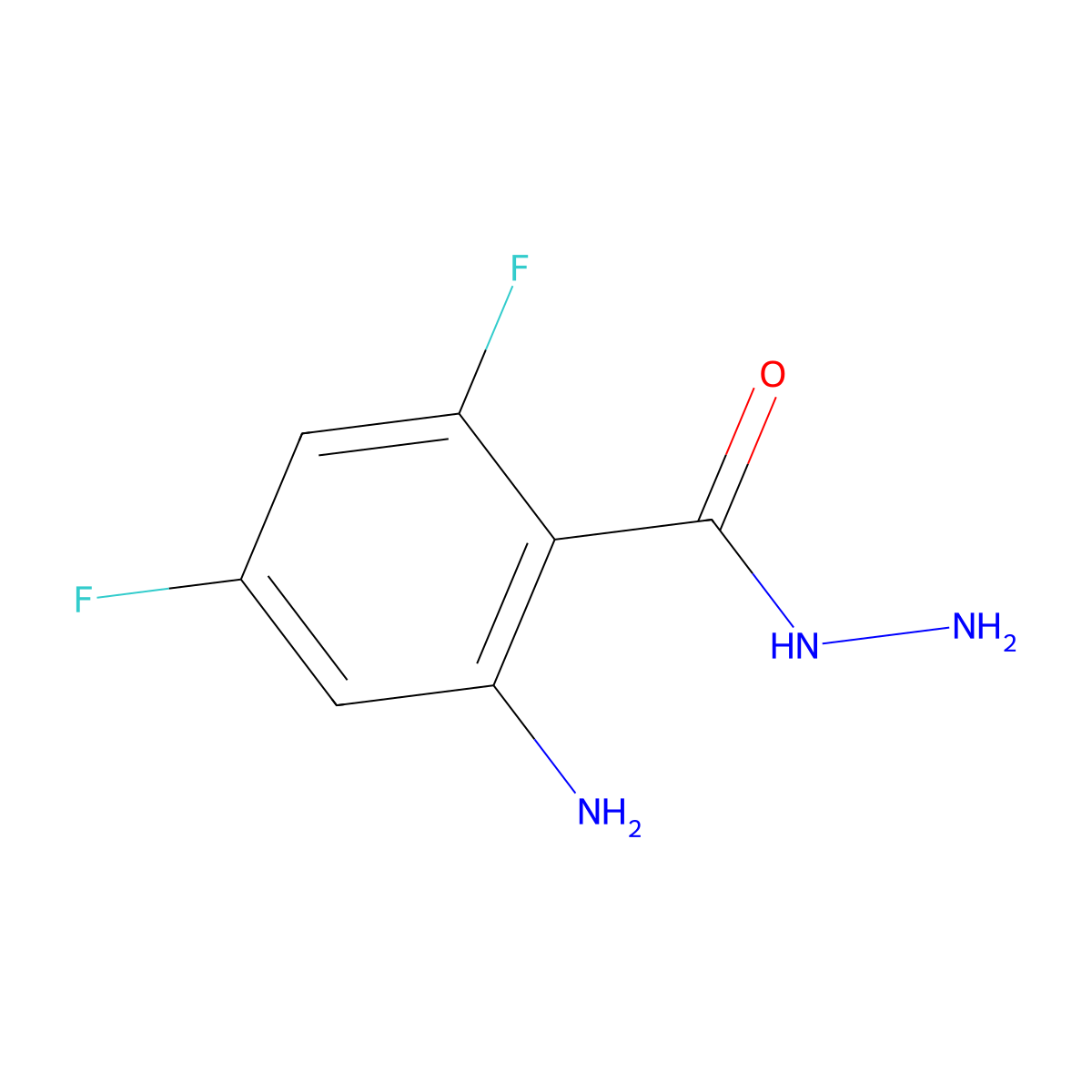 2-Amino-4,6-difluorobenzohydrazide molecular structure, CAS 1260903-20-5