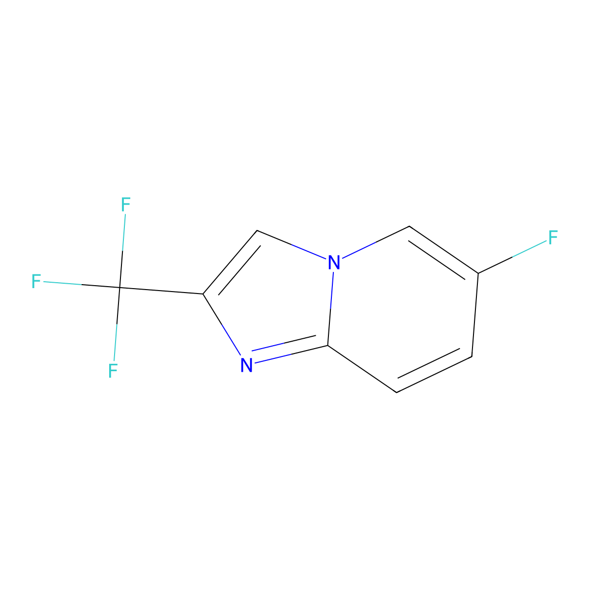 6-Fluoro-2-(trifluoromethyl)imidazo[1,2-a]pyridine molecular structure, CAS 1260903-26-1