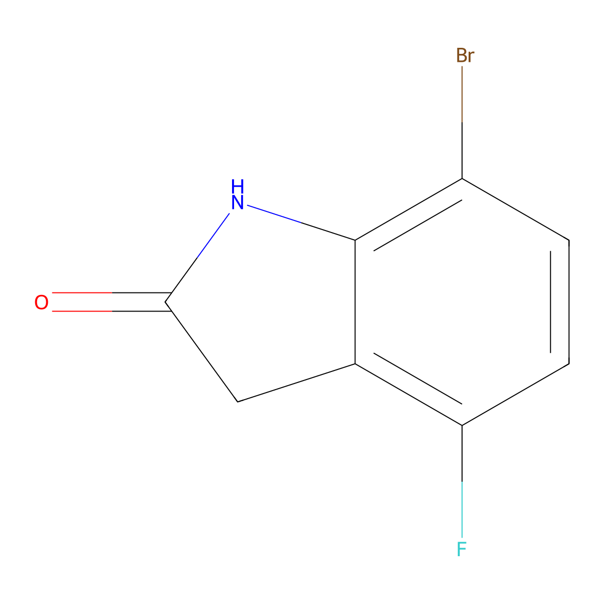7-Bromo-4-fluoroindolin-2-one molecular structure, CAS 1260903-29-4